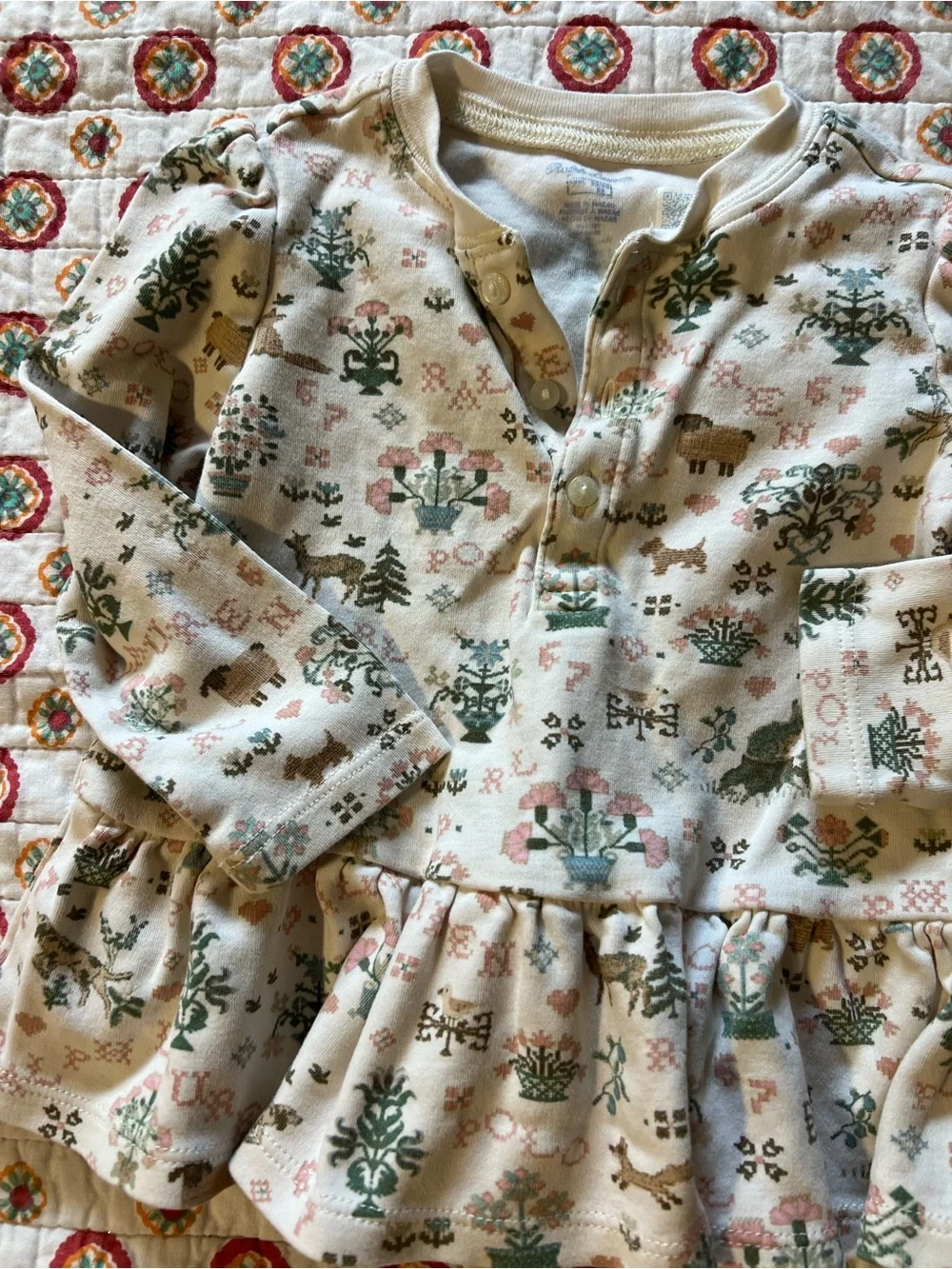 EUC Ralph Lauren Woodland Animals Long Sleeve Top size 18 months